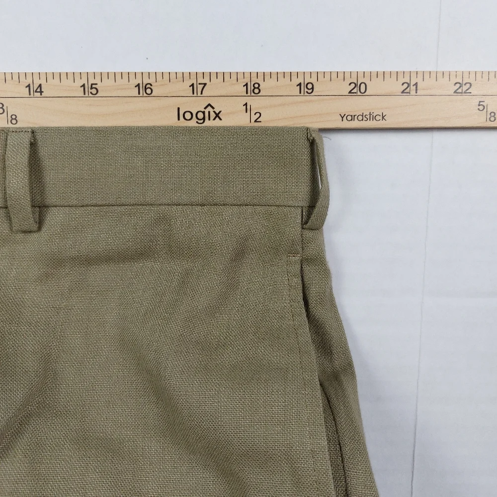 Brooks Brothers Baird McNutt 1818 Madison Pants Mens 38x30 (38x26.5) Tan Linen